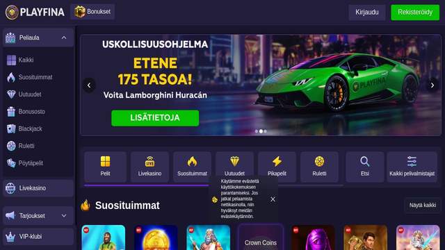 Playfina casino screenshot
